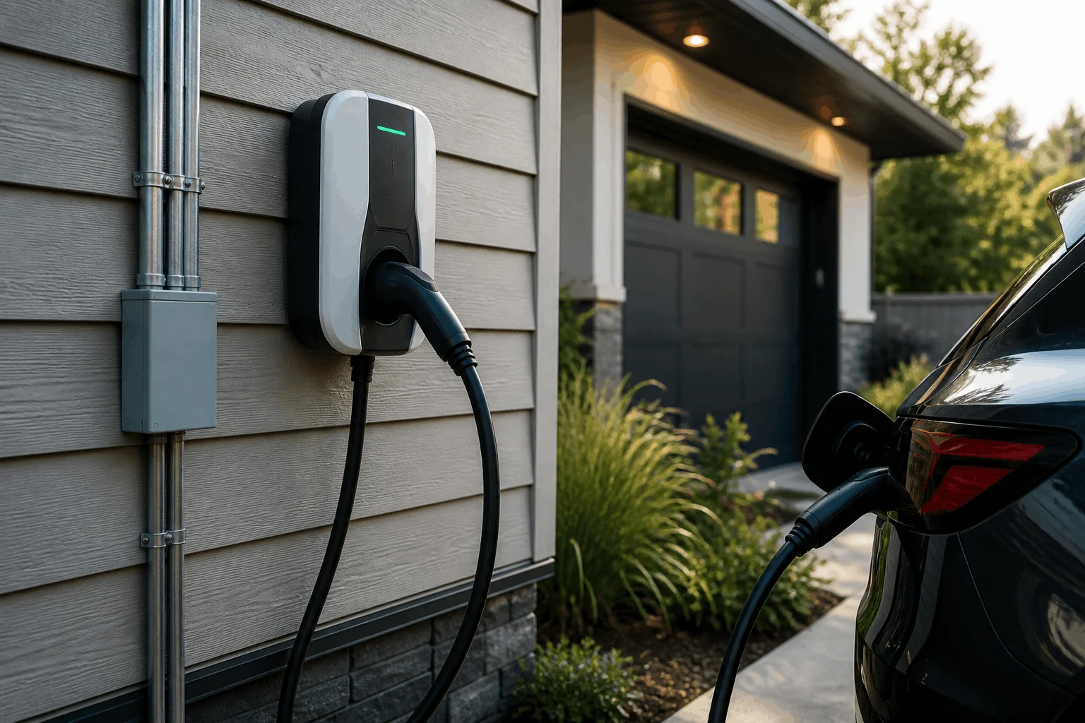 Level 2 EV charger installed at a Suffolk County Long Island home
